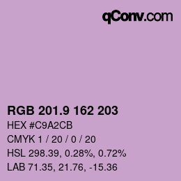 カラーコード: RGB 201.9 162 203 | qconv.com