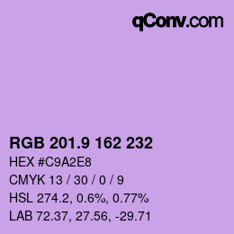 カラーコード: RGB 201.9 162 232 | qconv.com