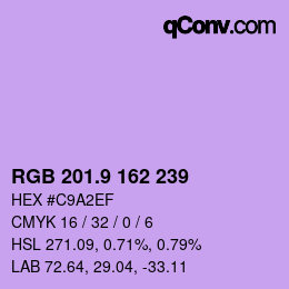 カラーコード: RGB 201.9 162 239 | qconv.com