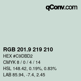 カラーコード: RGB 201.9 219 210 | qconv.com