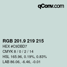 Color code: RGB 201.9 219 215 | qconv.com