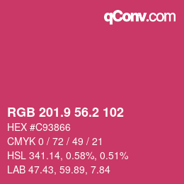 カラーコード: RGB 201.9 56.2 102 | qconv.com