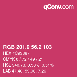 カラーコード: RGB 201.9 56.2 103 | qconv.com
