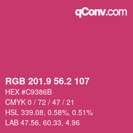 カラーコード: RGB 201.9 56.2 107 | qconv.com