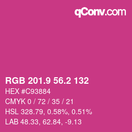 カラーコード: RGB 201.9 56.2 132 | qconv.com
