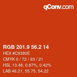 カラーコード: RGB 201.9 56.2 14 | qconv.com