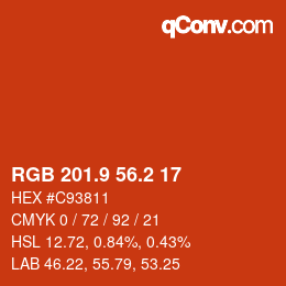 Color code: RGB 201.9 56.2 17 | qconv.com