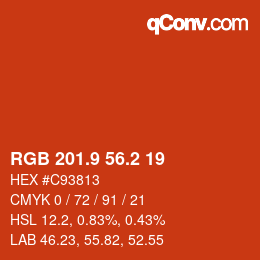 Color code: RGB 201.9 56.2 19 | qconv.com