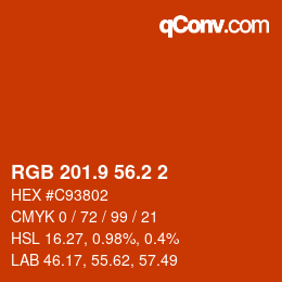 カラーコード: RGB 201.9 56.2 2 | qconv.com