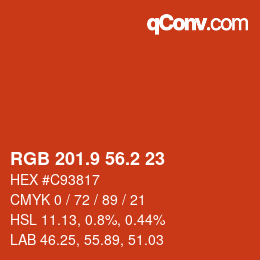 Color code: RGB 201.9 56.2 23 | qconv.com