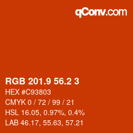 カラーコード: RGB 201.9 56.2 3 | qconv.com