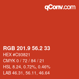 Color code: RGB 201.9 56.2 33 | qconv.com