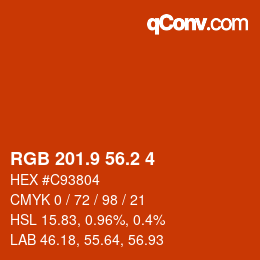 Color code: RGB 201.9 56.2 4 | qconv.com