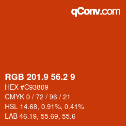 Color code: RGB 201.9 56.2 9 | qconv.com
