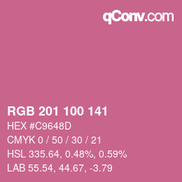Color code: RGB 201 100 141 | qconv.com