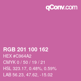 Color code: RGB 201 100 162 | qconv.com