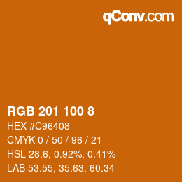 カラーコード: RGB 201 100 8 | qconv.com