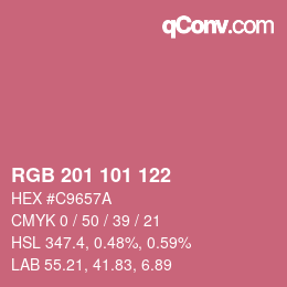 Color code: RGB 201 101 122 | qconv.com