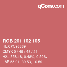 Color code: RGB 201 102 105 | qconv.com