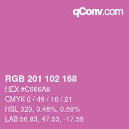 Color code: RGB 201 102 168 | qconv.com