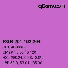 Color code: RGB 201 102 204 | qconv.com