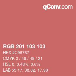 Farbcode: RGB 201 103 103 | qconv.com