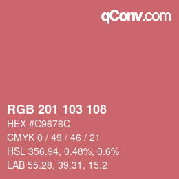 カラーコード: RGB 201 103 108 | qconv.com