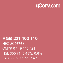 Color code: RGB 201 103 110 | qconv.com