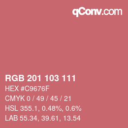 Color code: RGB 201 103 111 | qconv.com