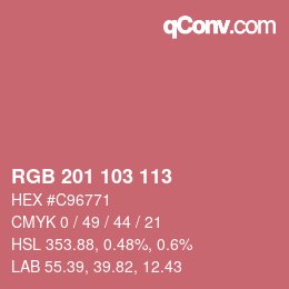 カラーコード: RGB 201 103 113 | qconv.com