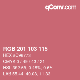 Color code: RGB 201 103 115 | qconv.com
