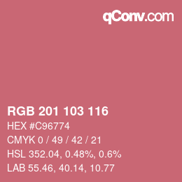 Code couleur: RGB 201 103 116 | qconv.com