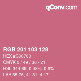 カラーコード: RGB 201 103 128 | qconv.com
