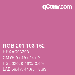 Color code: RGB 201 103 152 | qconv.com