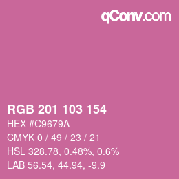 Color code: RGB 201 103 154 | qconv.com