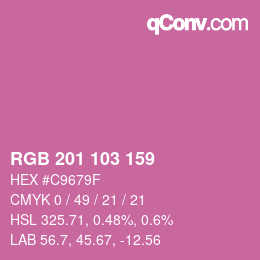 カラーコード: RGB 201 103 159 | qconv.com