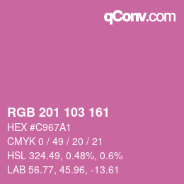Color code: RGB 201 103 161 | qconv.com