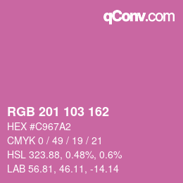 Color code: RGB 201 103 162 | qconv.com