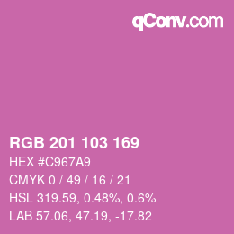 Color code: RGB 201 103 169 | qconv.com