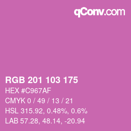Color code: RGB 201 103 175 | qconv.com