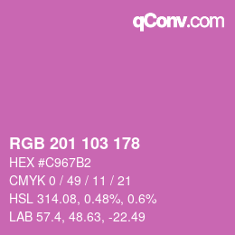 Color code: RGB 201 103 178 | qconv.com