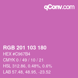 カラーコード: RGB 201 103 180 | qconv.com