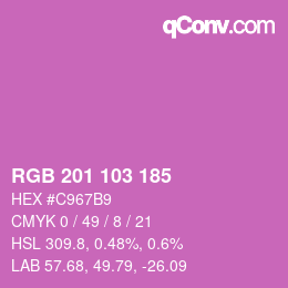 カラーコード: RGB 201 103 185 | qconv.com
