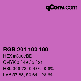 Color code: RGB 201 103 190 | qconv.com