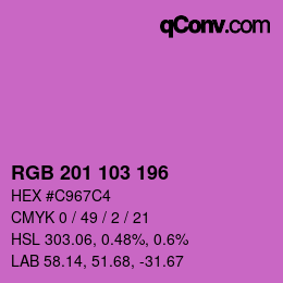 Color code: RGB 201 103 196 | qconv.com