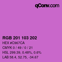 Color code: RGB 201 103 202 | qconv.com