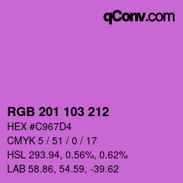 Color code: RGB 201 103 212 | qconv.com