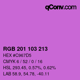カラーコード: RGB 201 103 213 | qconv.com