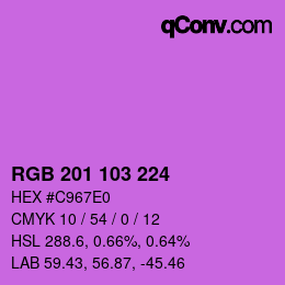 Color code: RGB 201 103 224 | qconv.com