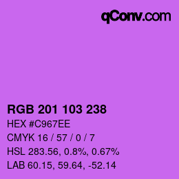 カラーコード: RGB 201 103 238 | qconv.com